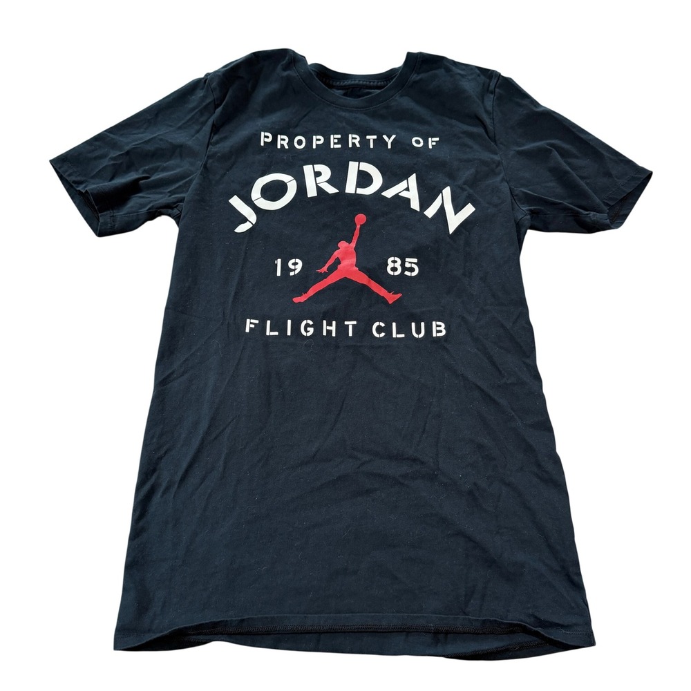 Nike Air Jordan Flight Club T Shirt Mens Small‎ Black Jumpman Graphic Logo